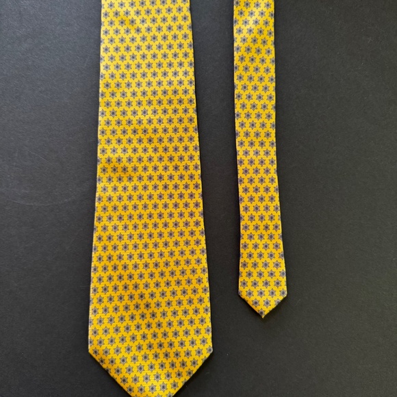 RLL Lauren Ralph Lauren Mens 100% Silk Neck Tie Yellow USA - Picture 2 of 6